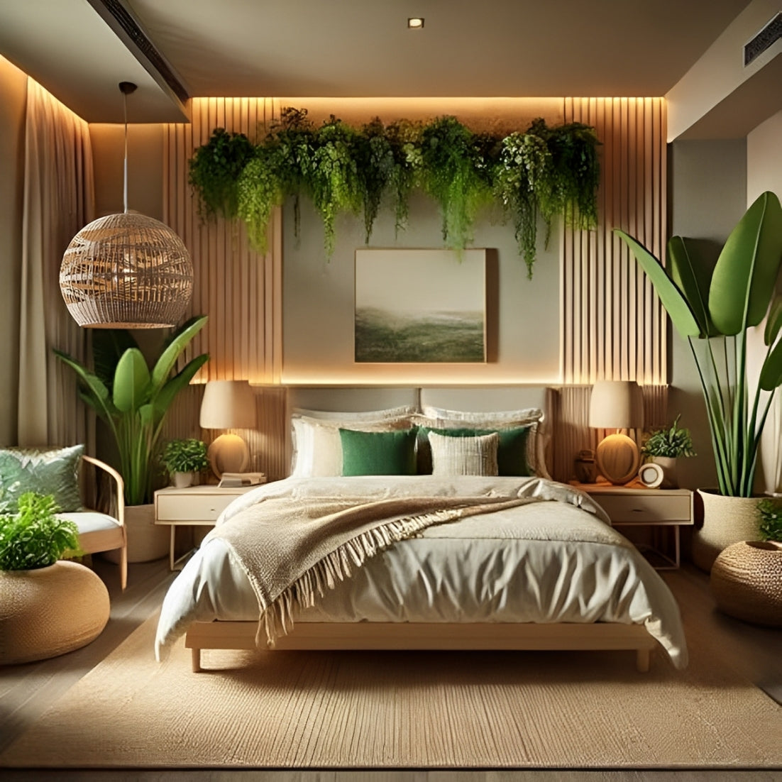 Rita Round Rattan Bamboo Pendant Light for Modern Rustic Bedside