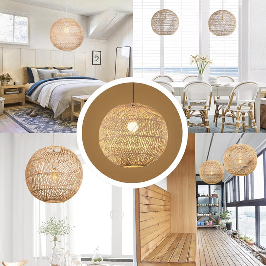 round rattan pendant light for room
