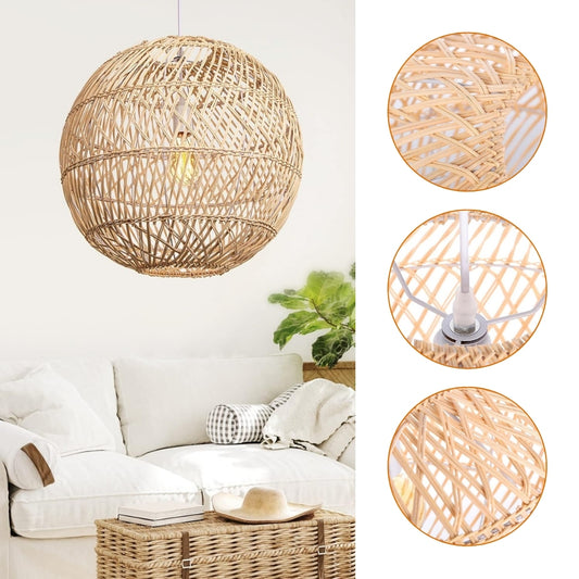 round rattan pendant light