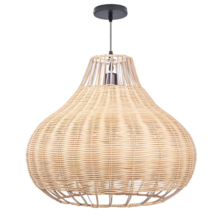 Pear Dome Rattan Pendant Light