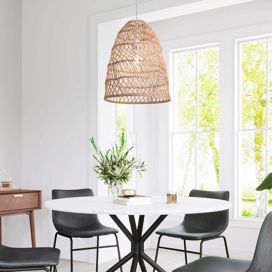 Sakura Small Woven Rattan Pendant Light for Farmhouse Dining Table