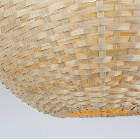Santa Barbara Bamboo Round Pendant Light Wicker Shade