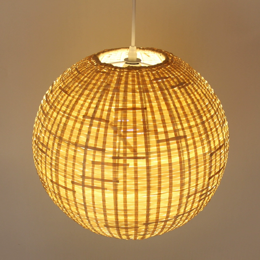 Santa Barbara Round Wicker Pendant Light Effect