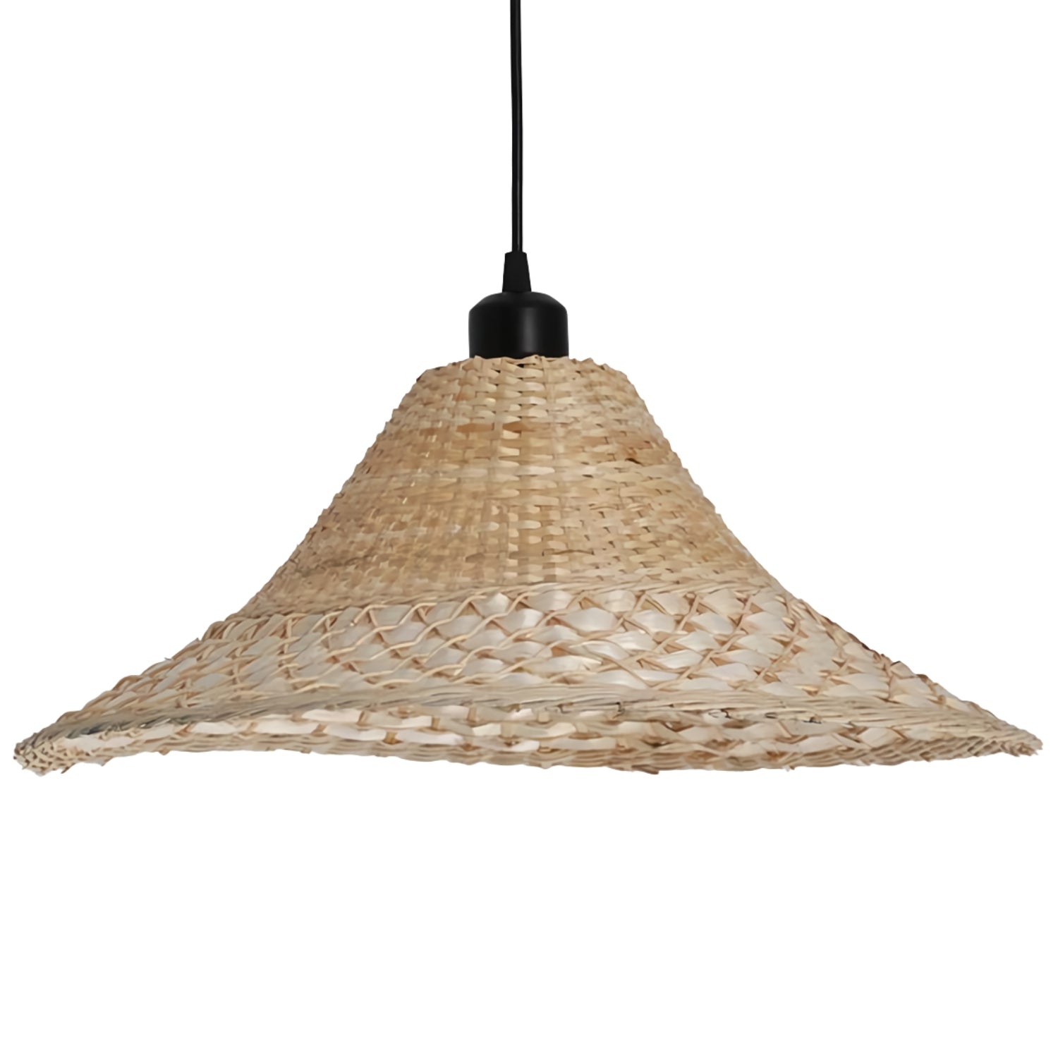 Savannah Bell Wicker Bamboo Pendant Light