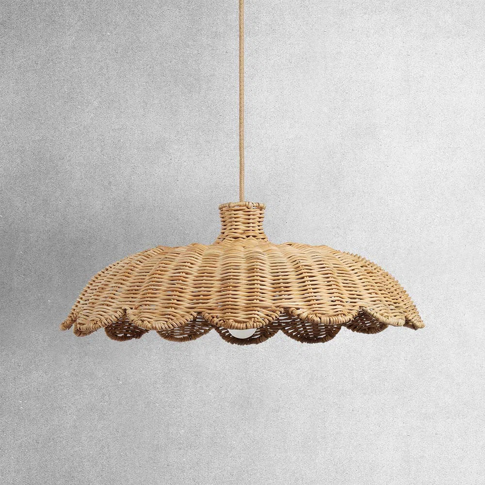 Scalloped Alice rattan pendant light