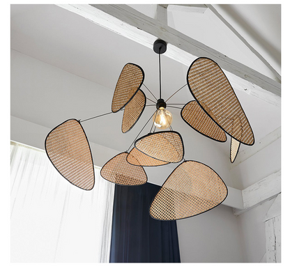 Screen Cannage Giant Rattan Pendant Light for Vaulted Ceiling