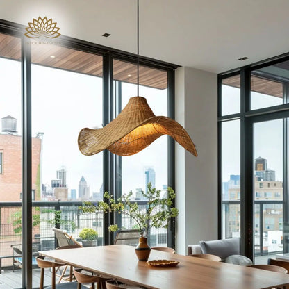 Selma Rattan Hat Pendant Light for dining room