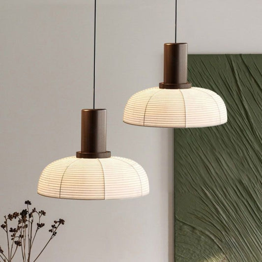 set 2 japanese wabi sabi farbic pendant lamp