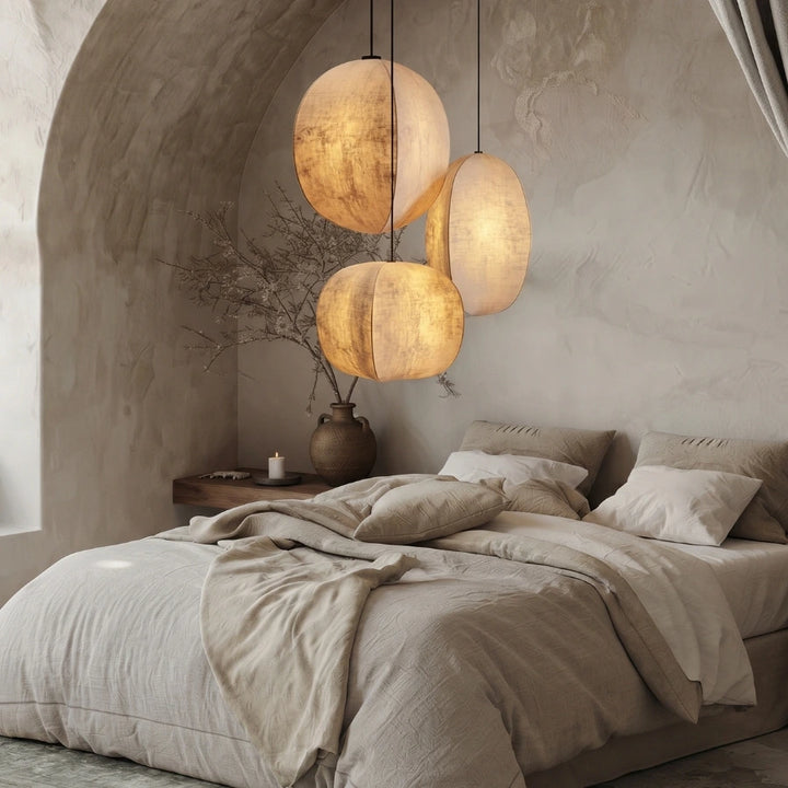 Set 3 Silk Lantern Pendant Light