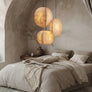 Set 3 Japanese Wabi Sabi Silk Lantern Pendant Light