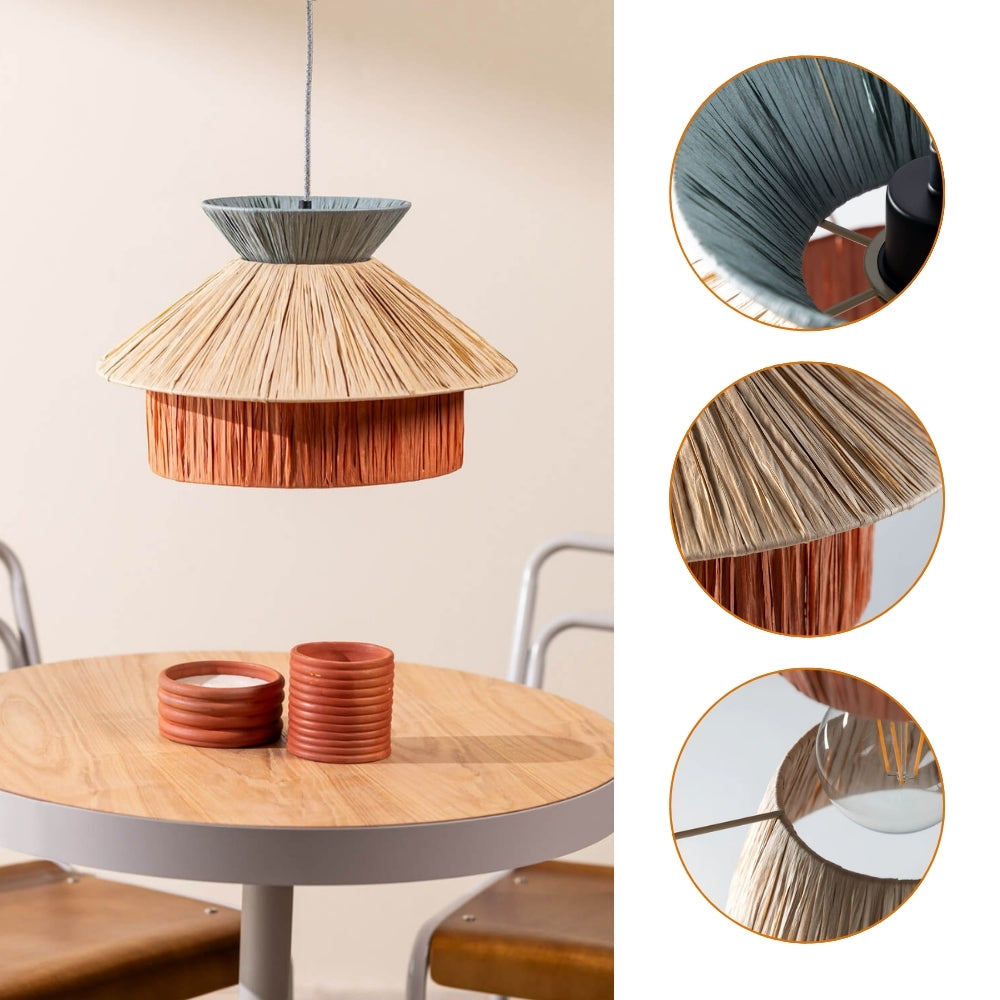 set 3 wabi sabi raffia paper lamp shade