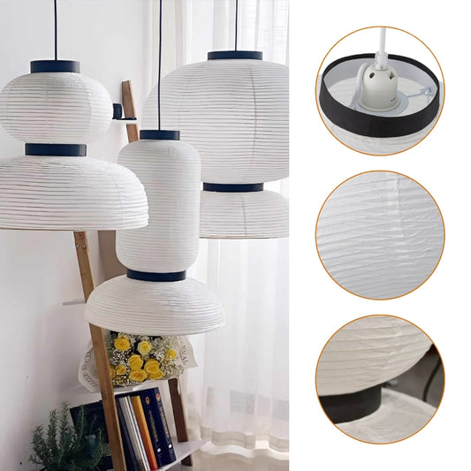 set 3 wabi sabi rice paper hourglass pendant light