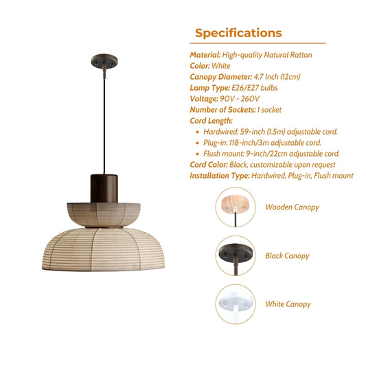 set 4 japanese wabi sabi farbic pendant light specifications