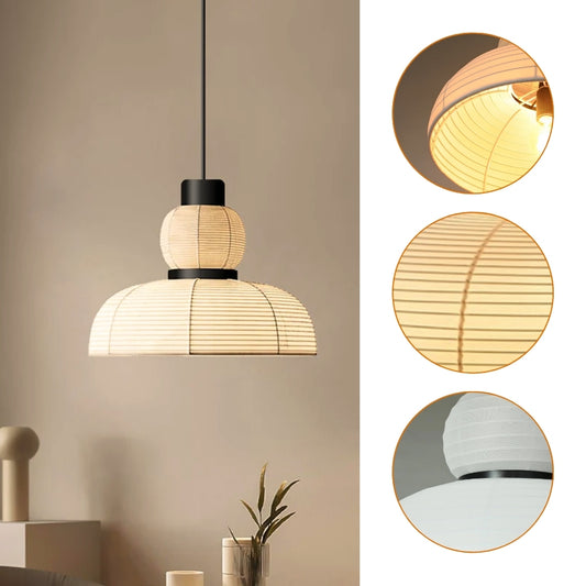 set 4 japanese wabi sabi farbic pendant light