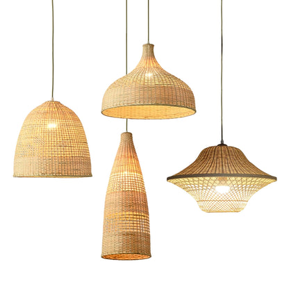 Set 4 Kirsal Modern Cluster Rattan Pendant Light