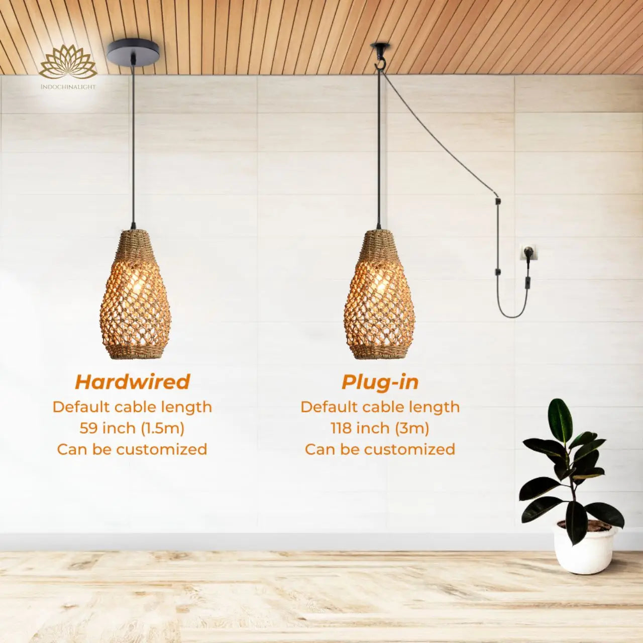 Shaun Wicker Pendant Light's accessories type