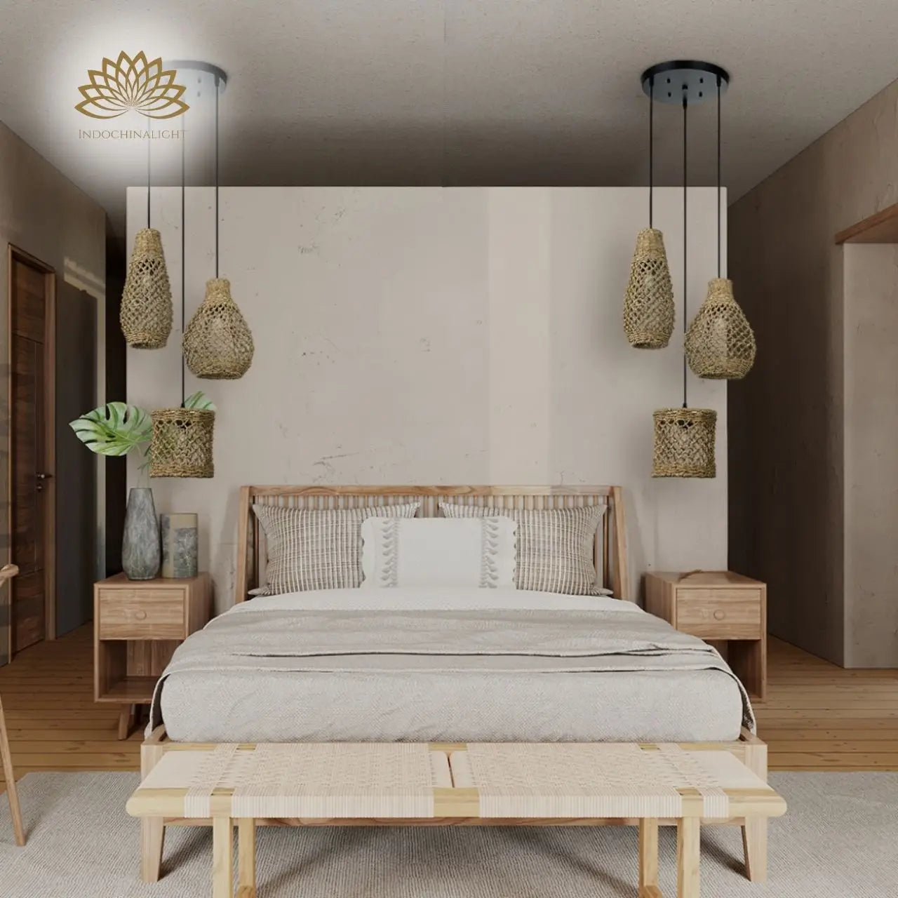 Shaun Wicker Pendant Light for bedroom