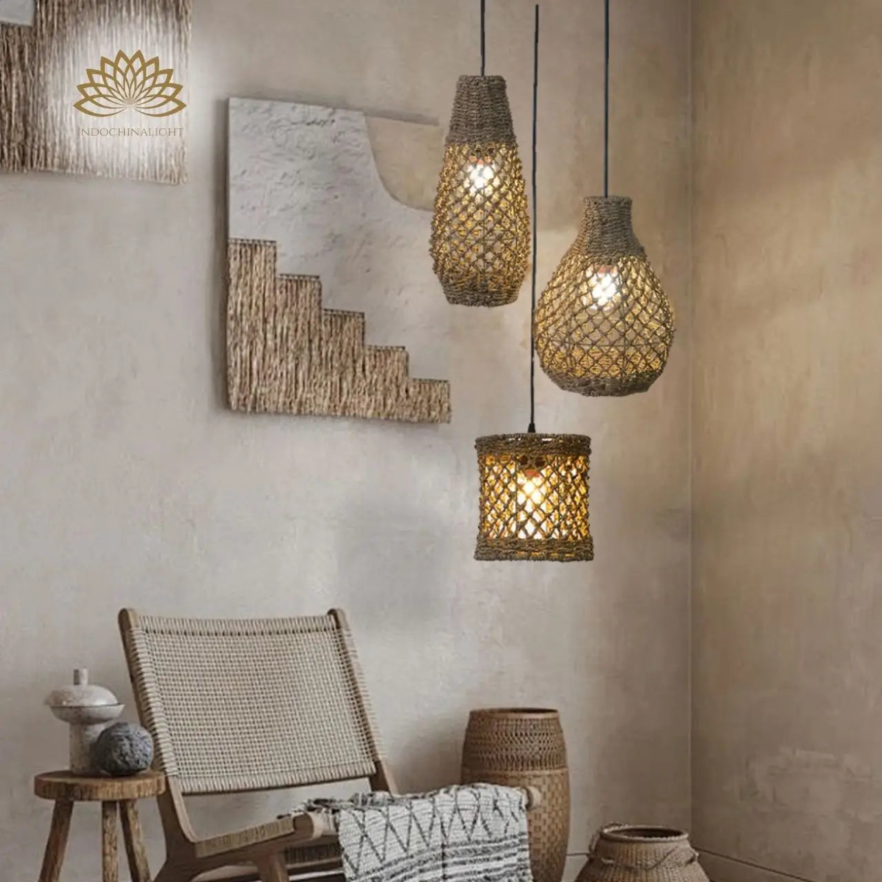 Shaun Wicker Pendant Light for living room