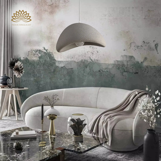 Shibui Wabi Sabi Pendant Light hanging in the Living Room