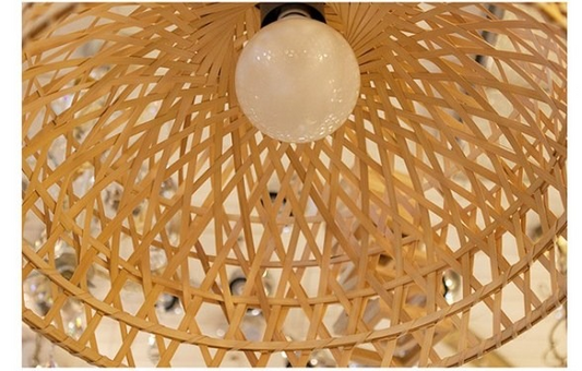 Shuangz Bamboo Dome Pendant Light Woven Shade