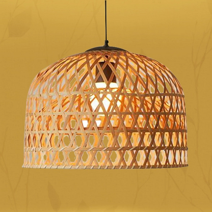 Shuangz Bamboo Pendant Light Woven Shade