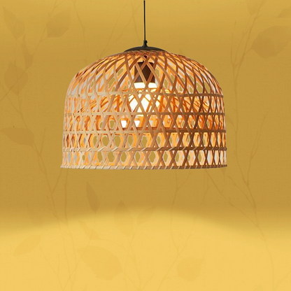 Shuangz Bamboo Woven Dome Pendant Light Shade