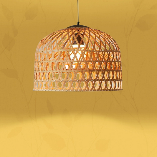 Shuangz Bamboo Woven Dome Pendant Light Shade