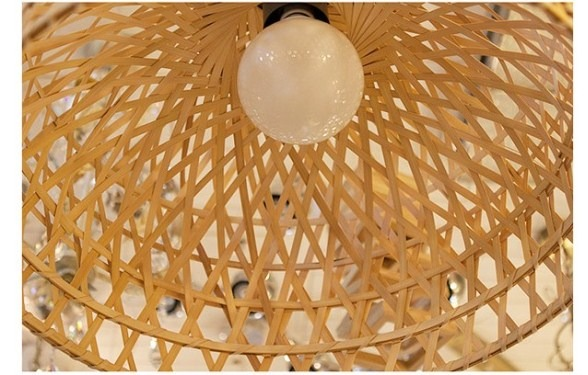 Shuangz Bamboo Woven Pendant Light Shade Inside