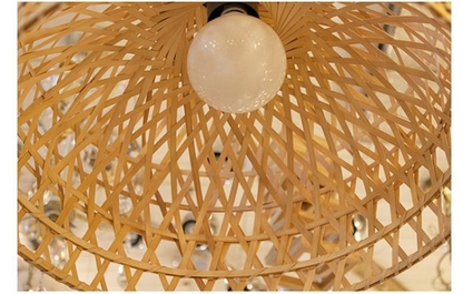 Shuangz Bamboo Woven Pendant Light Shade Inside