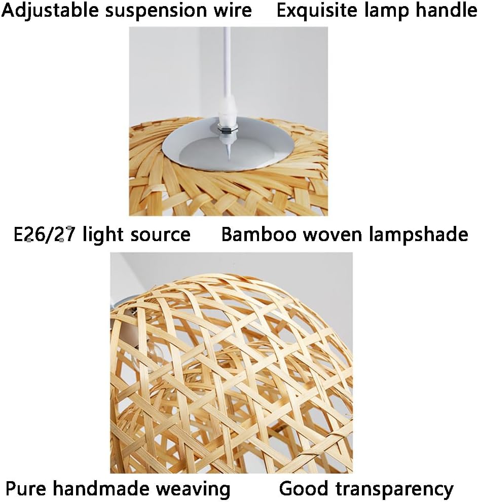 Shuangz Bamboo Woven Pendant Shade Description