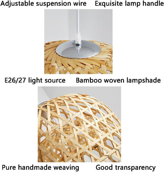 Shuangz Bamboo Woven Pendant Shade Description
