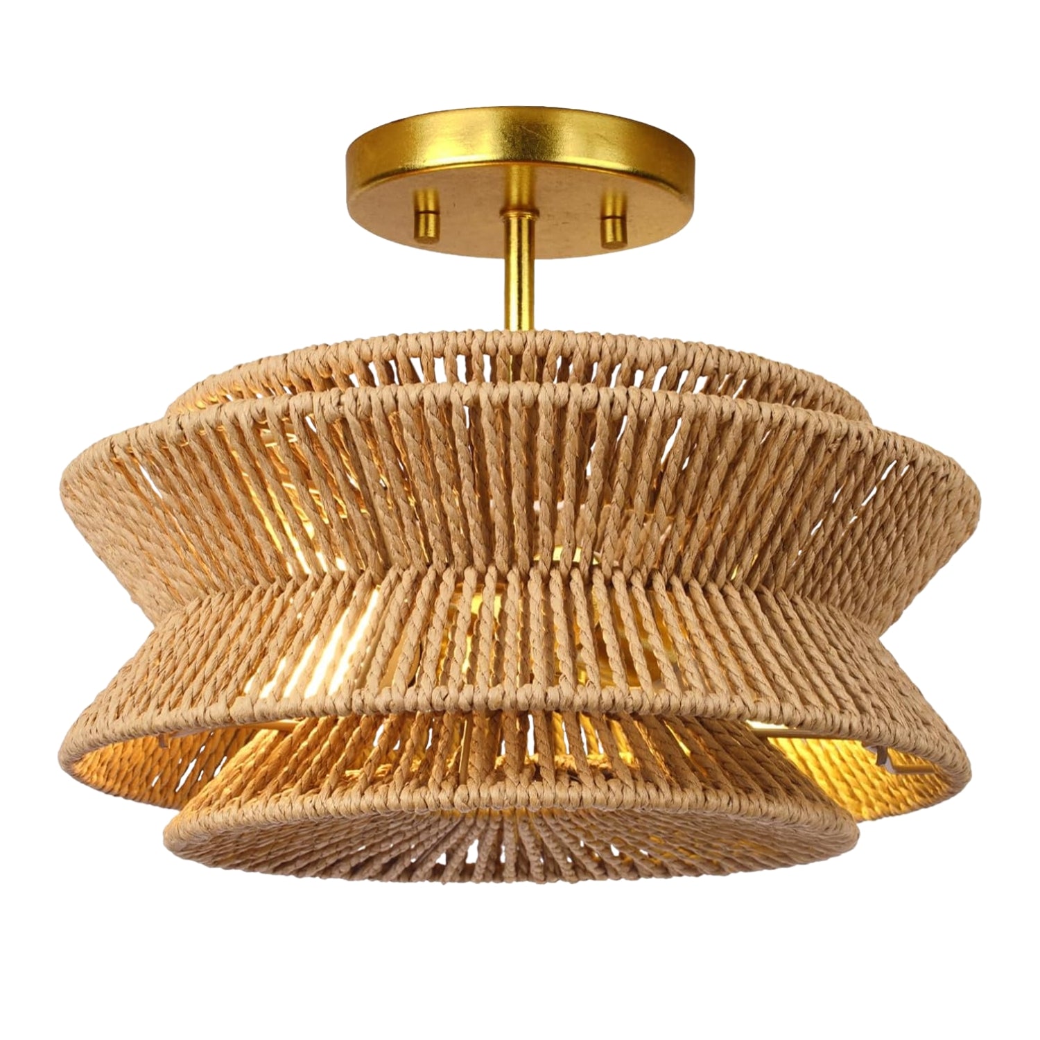 Silvia Wabi Sabi Boho Hemp Rope Ceiling Light – IndochinaLight