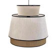 Singapour Small Cylinder Tiered Rattan Pendant Light
