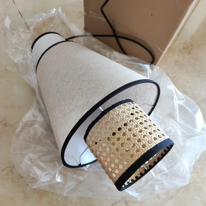 Singapour Cylinder Tier Rattan Pendant Light
