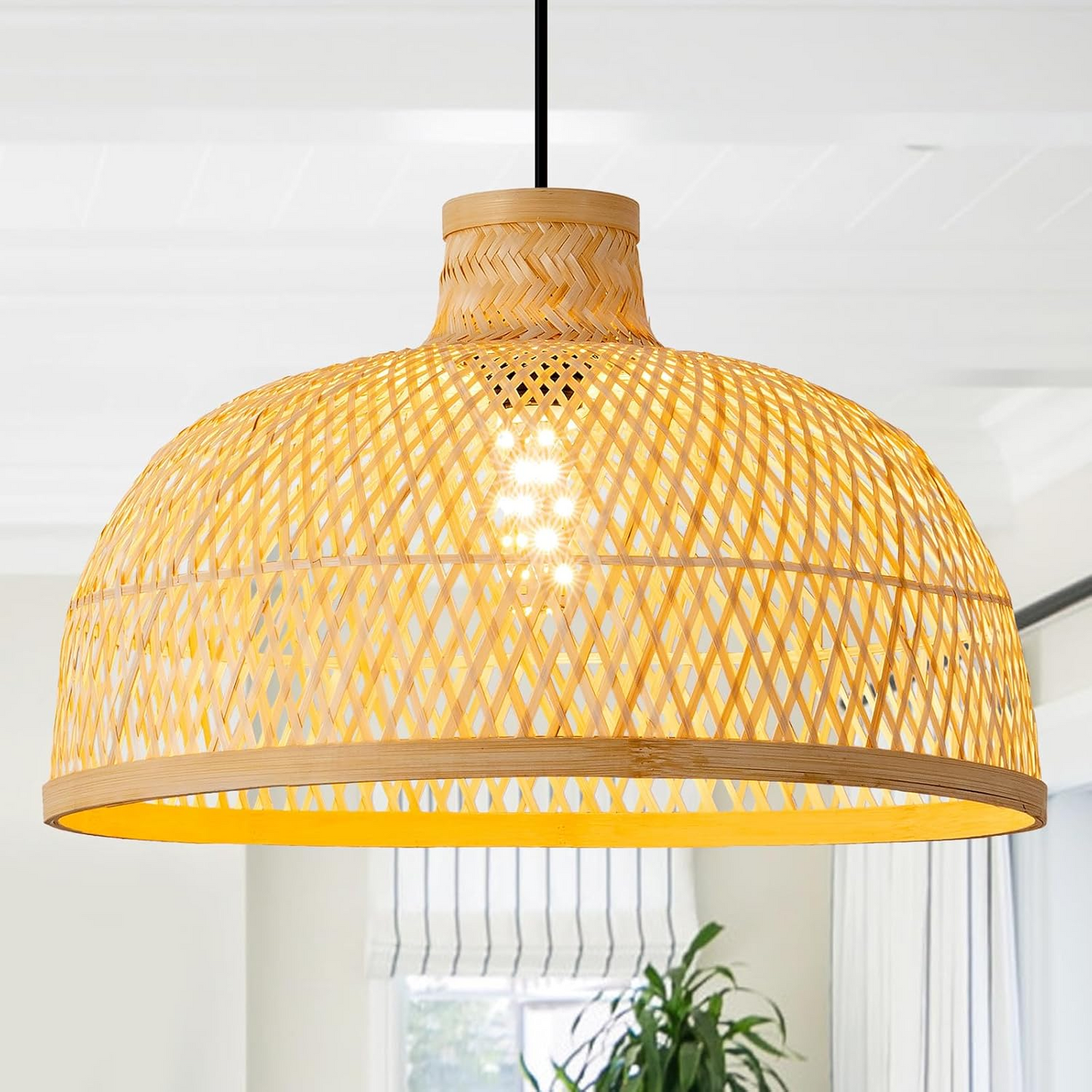 Singkawang Dome Bamboo Pendant Light