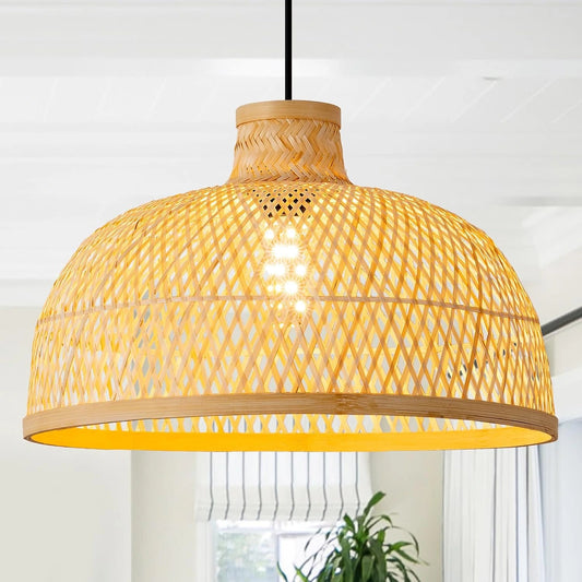 Singkawang Dome Bamboo Pendant Light