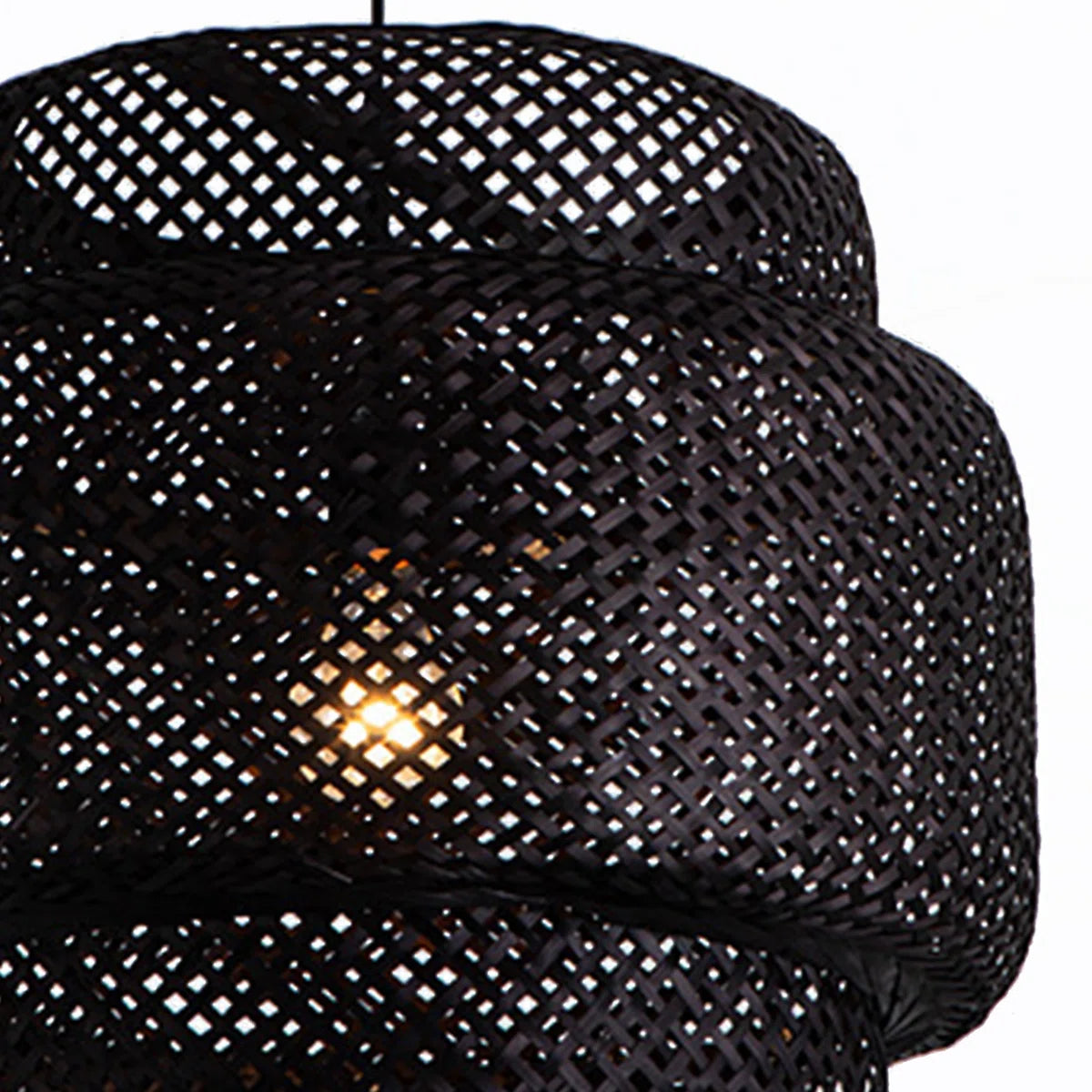 Sinnerlig Black Bamboo Pendant Light Woven Shade