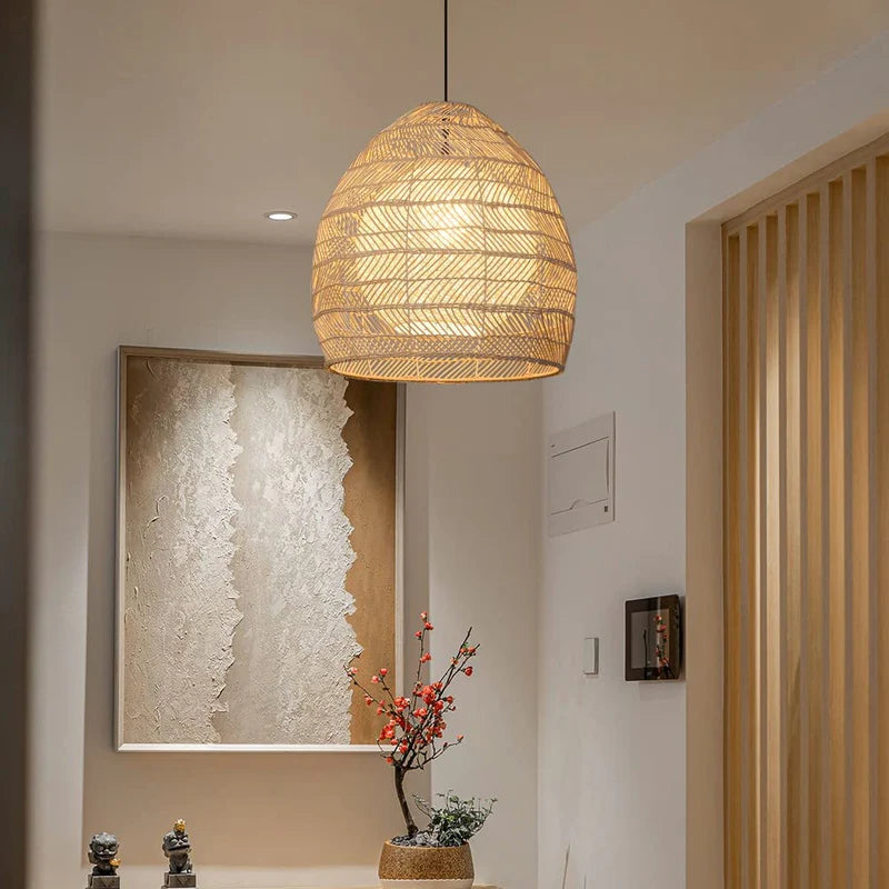 Sivaji Rattan Basket Pendant Light for Japandi Room