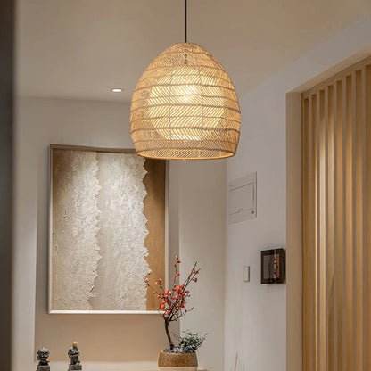 Sivaji Rattan Basket Pendant Light for Japandi Room