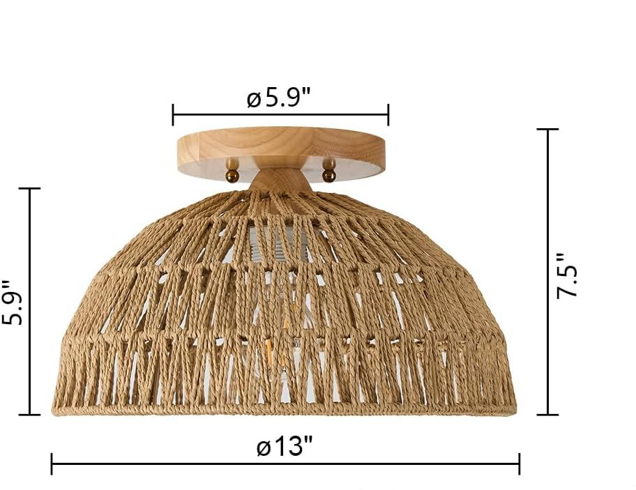 Size of Kojanyu Woven Dome Rattan Ceiling Light