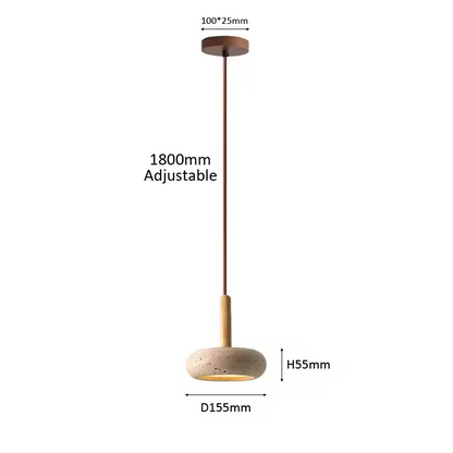 Size of Osho Wabi Sabi Round Stone Pendant Light