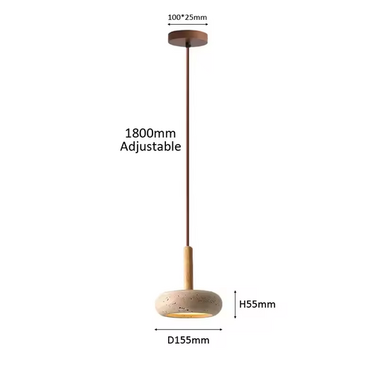 Size of Osho Wabi Sabi Round Stone Pendant Light
