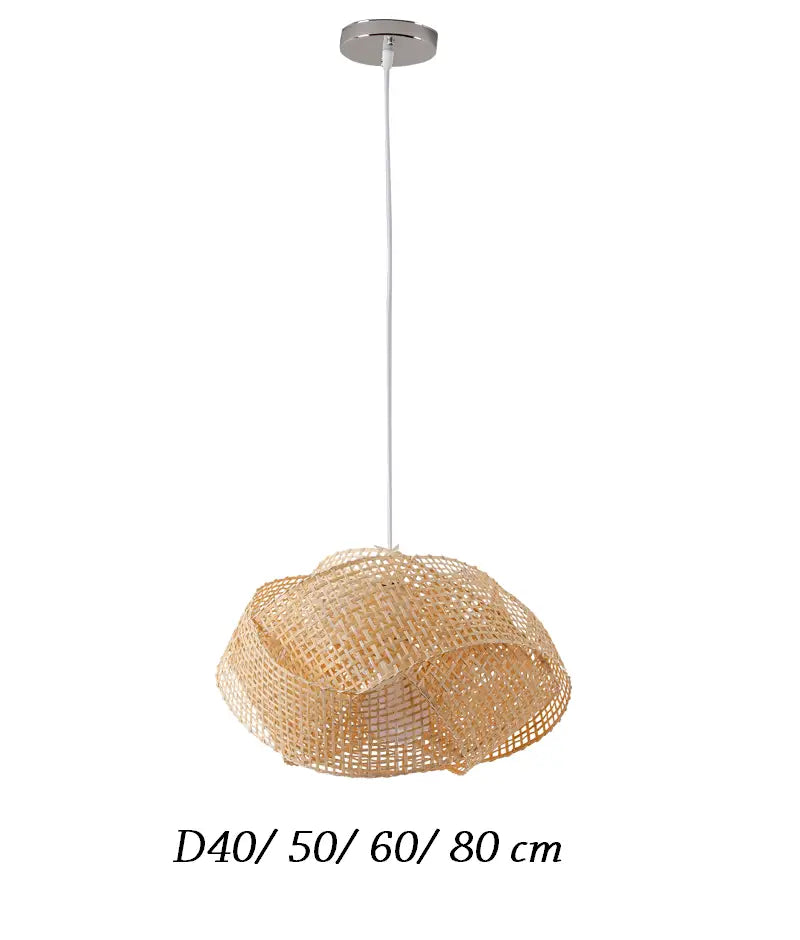 Sizes of Chaner Single Woven Bamboo Pendant Light