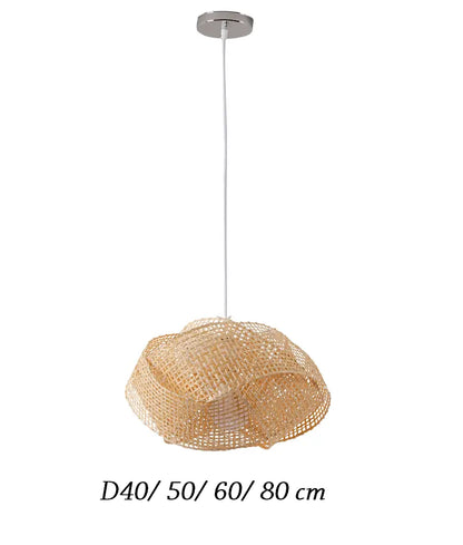 Sizes of Chaner Single Woven Bamboo Pendant Light