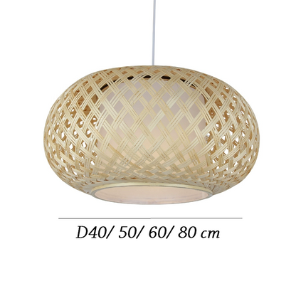 Sizes of Joyce Bamboo Basket Woven Pendant Light