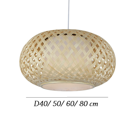 Sizes of Joyce Bamboo Basket Woven Pendant Light