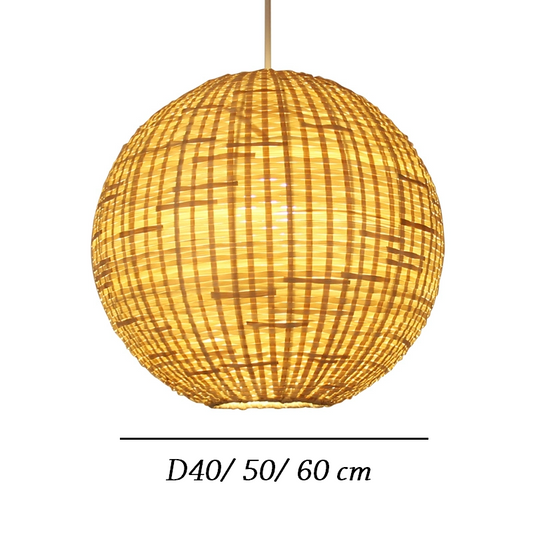 Sizes of Santa Barbara Round Wicker Pendant Light