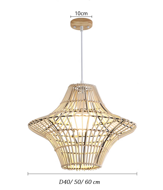 Sizes of Starweave White Rattan Light Fixture