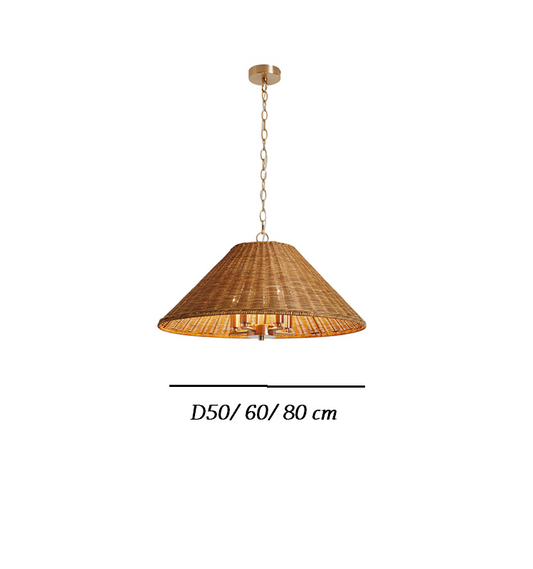 sizes of Timor rattan drum wicker pendant light