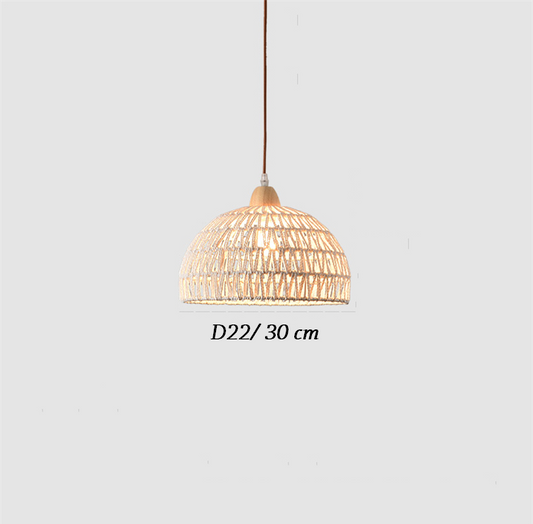 Small Size of Campana White Rattan Basket Pendant Light